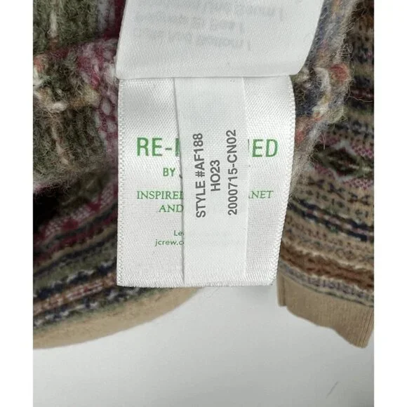 J Crew Knits Fair Isle Sweater in Lambs Wool Blend Men's Size Large AF188 - Picture 4 of 5